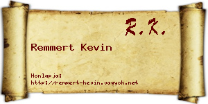 Remmert Kevin névjegykártya